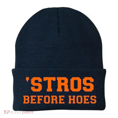Baseball 'Stros Before Hoes Houston Beanie