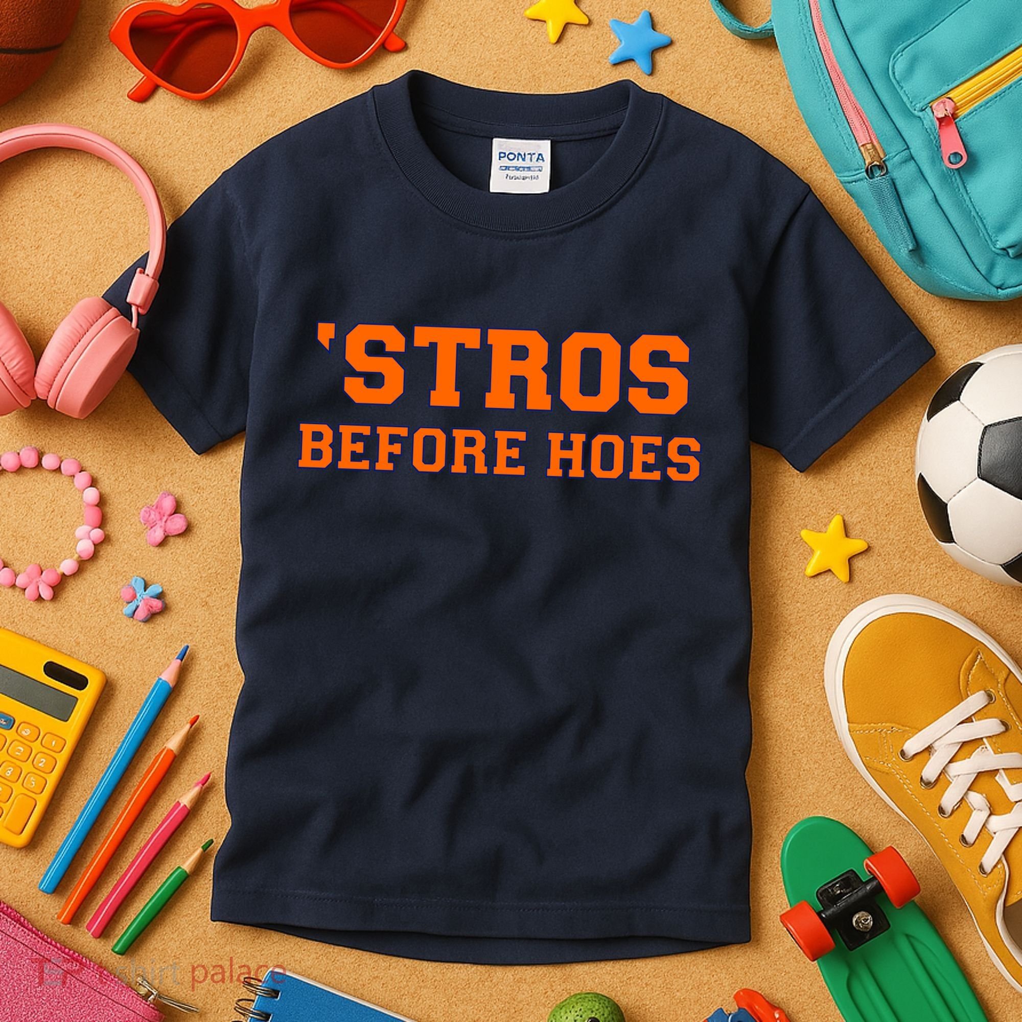 Baseball 'Stros Before Hoes Houston Kids T-Shirt