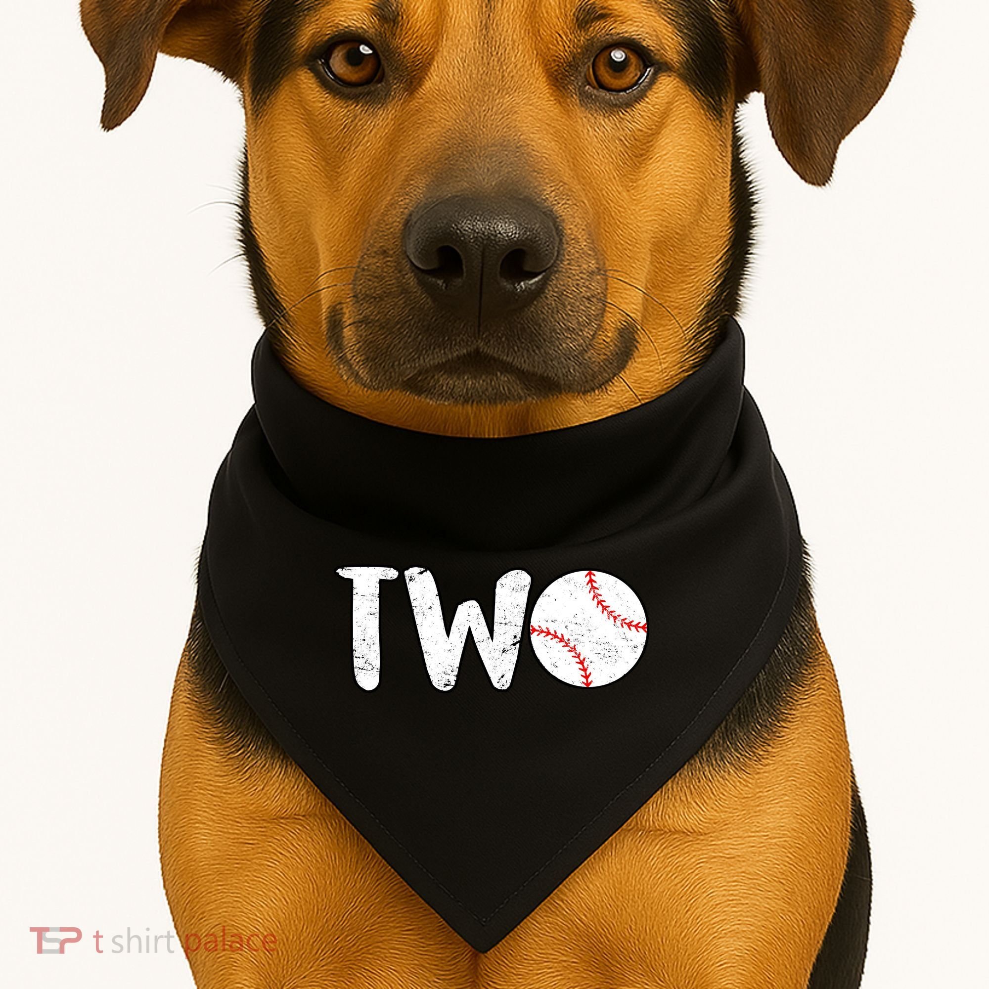 Baseball Two Years Old 2nd Birthday USA-Made Doggie Bandana