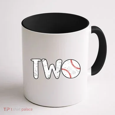 Baseball Two Years Old 2nd Birthday Coffee Mug back