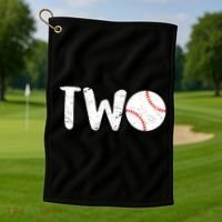 Baseball Two Years Old 2nd Birthday Golf Towel thumb 1