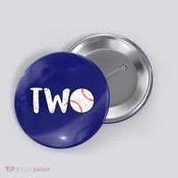 Baseball Two Years Old 2nd Birthday Button thumb 0