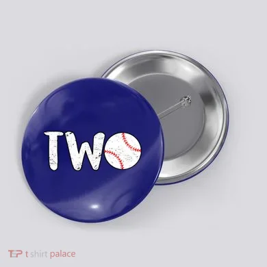 Baseball Two Years Old 2nd Birthday Button