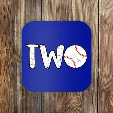 Baseball Two Years Old 2nd Birthday Coaster
