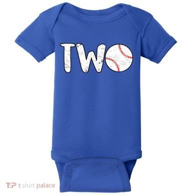 Baseball Two Years Old 2nd Birthday Baby Bodysuit