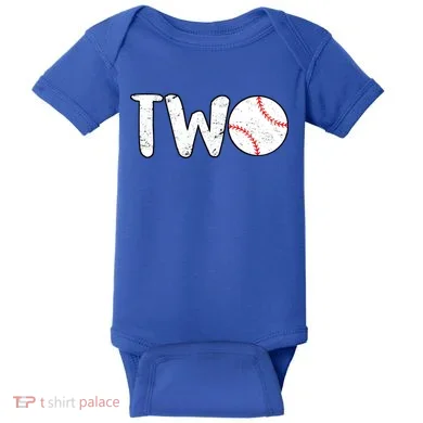 Baseball Two Years Old 2nd Birthday Baby Bodysuit