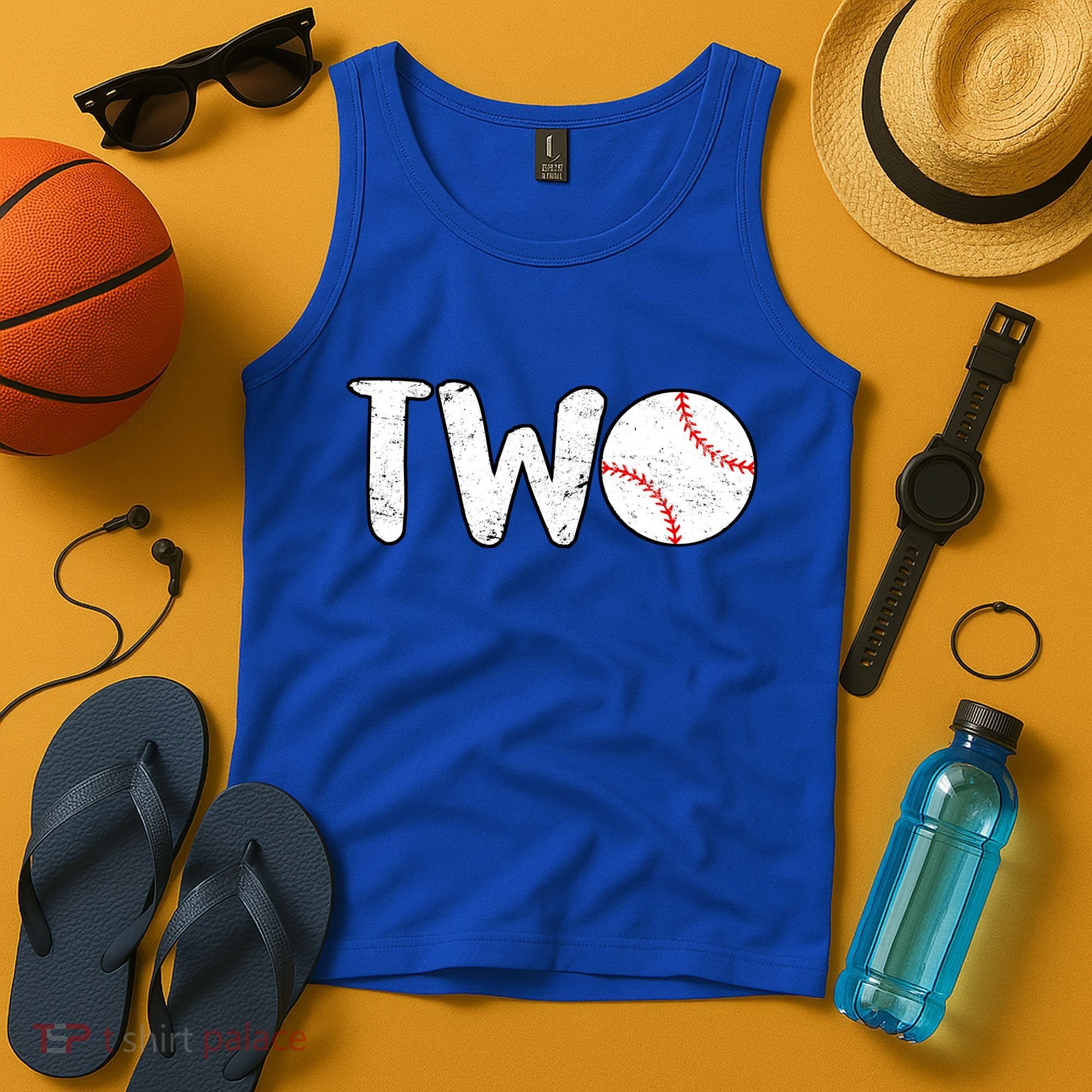 Baseball Two Years Old 2nd Birthday Tank Top