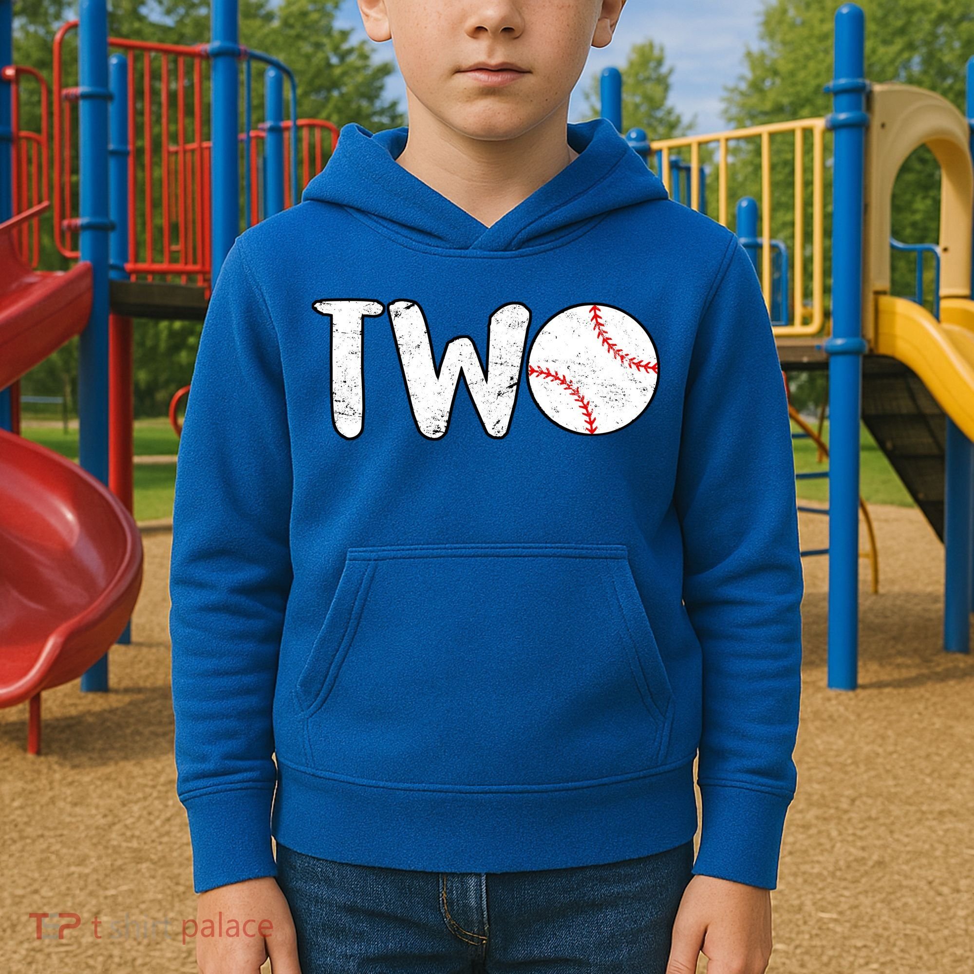 Baseball Two Years Old 2nd Birthday Kids Hoodie