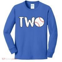Baseball Two Years Old 2nd Birthday Kids Long Sleeve Shirt thumb 0