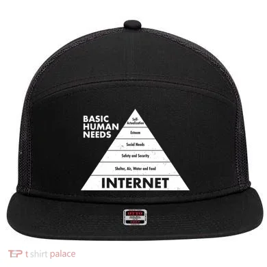 Basic Human Needs Pyramid  7 Panel Mesh Trucker Snapback Hat