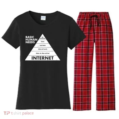 Basic Human Needs Pyramid  Women's Flannel Pajama Set