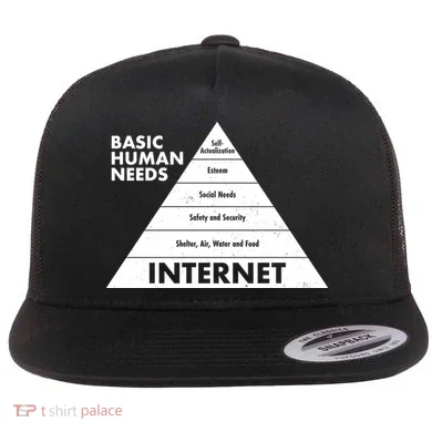 Basic Human Needs Pyramid  Flat Bill Trucker Hat