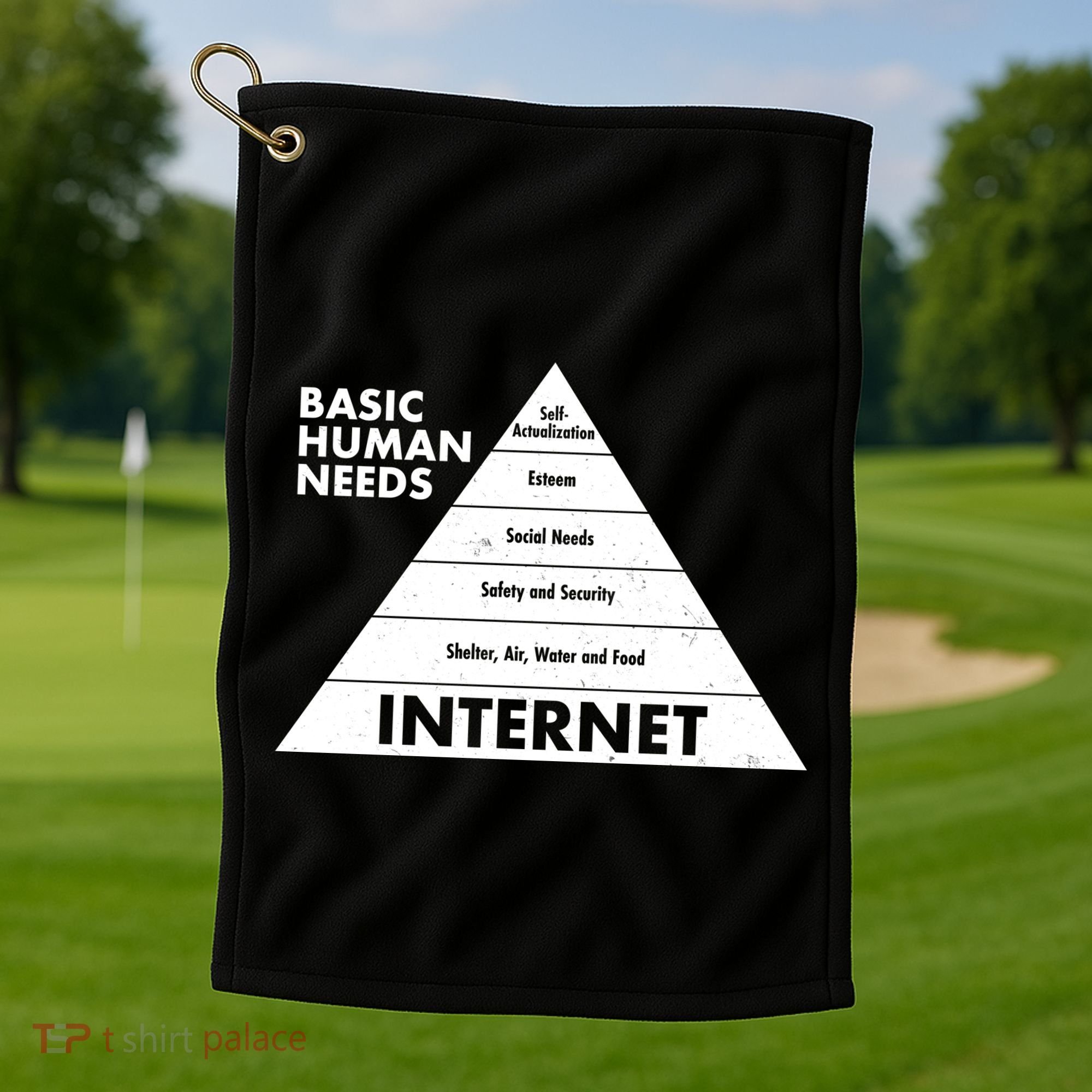 Basic Human Needs Pyramid  Golf Towel