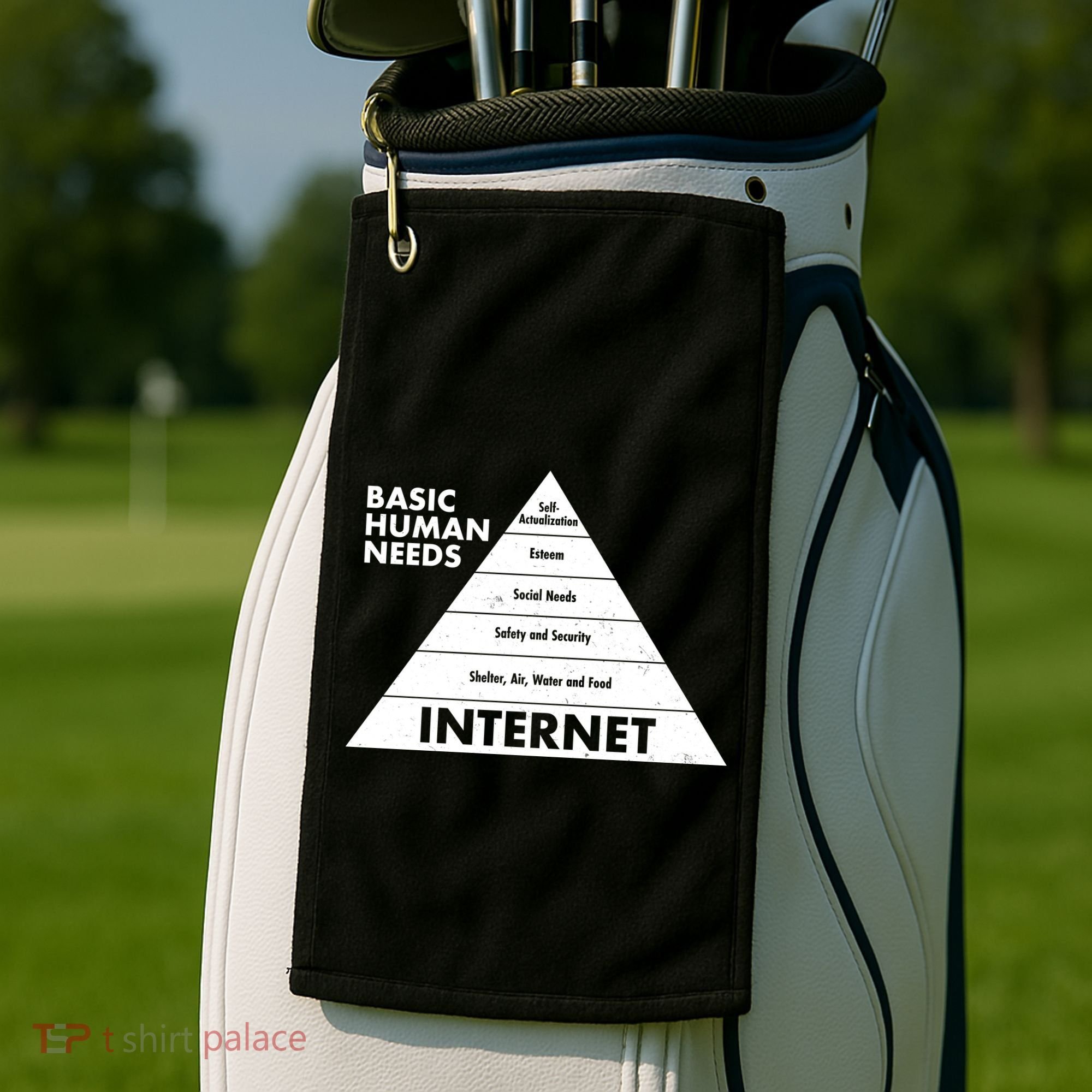 Basic Human Needs Pyramid  Golf Towel