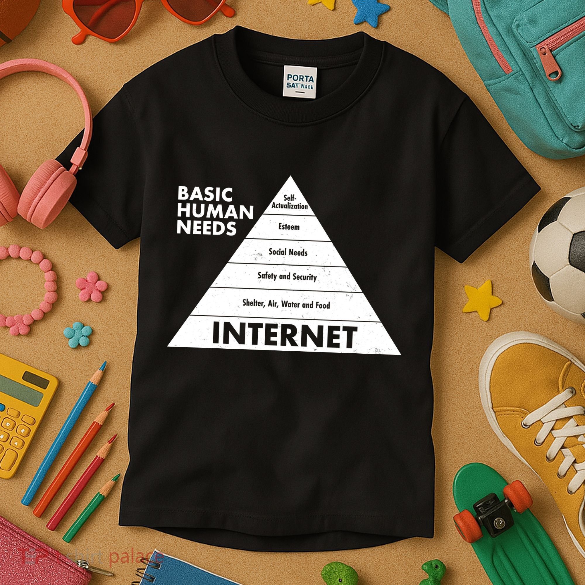 Basic Human Needs Pyramid  Kids T-Shirt