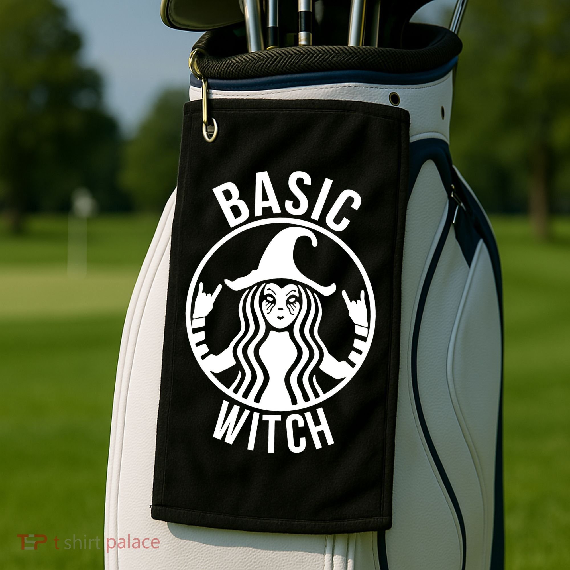 Basic Witch Funny Halloween Golf Towel