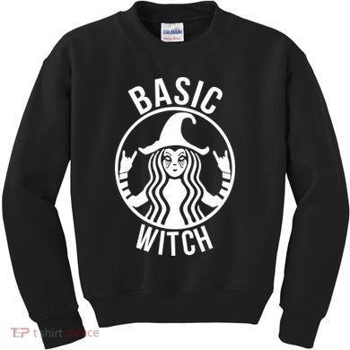 Basic Witch Funny Halloween Kids Sweatshirt