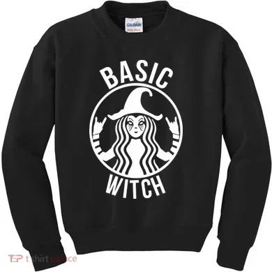 Basic Witch Funny Halloween Kids Sweatshirt