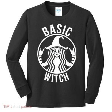 Basic Witch Funny Halloween Kids Long Sleeve Shirt