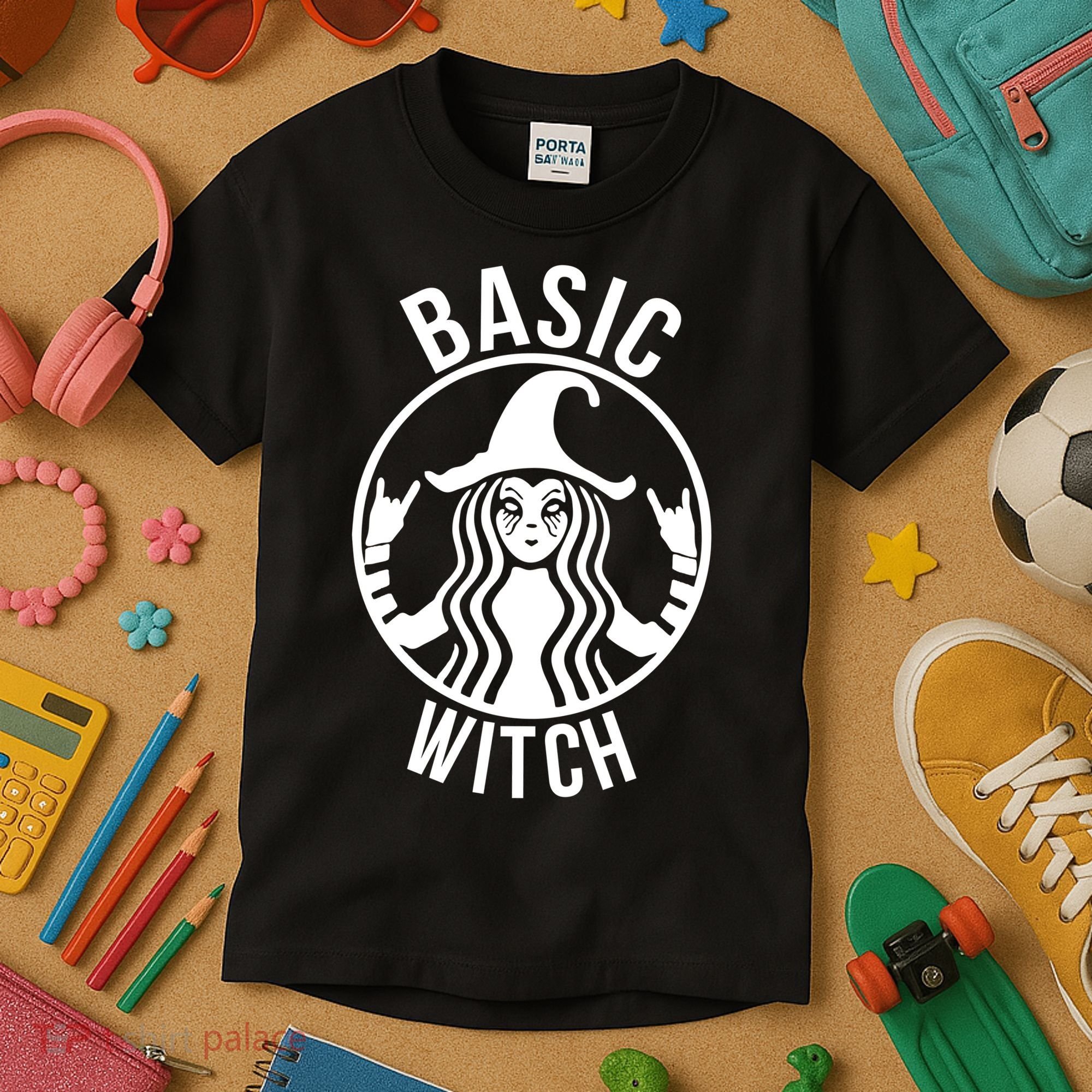 Basic Witch Funny Halloween Kids T-Shirt