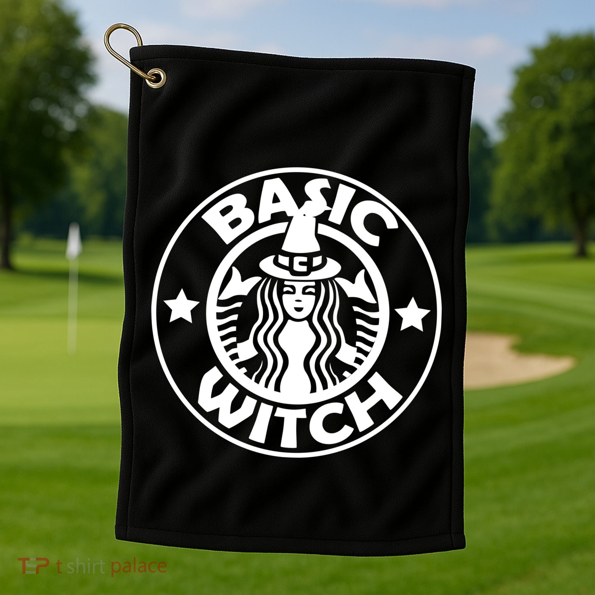 Basic Witch Parody Funny Halloween Golf Towel