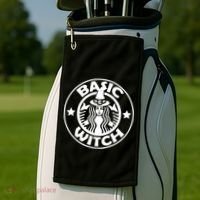 Basic Witch Parody Funny Halloween Golf Towel thumb 2