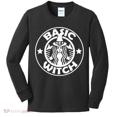 Basic Witch Parody Funny Halloween Kids Long Sleeve Shirt