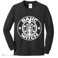 Basic Witch Parody Funny Halloween Kids Long Sleeve Shirt thumb 0