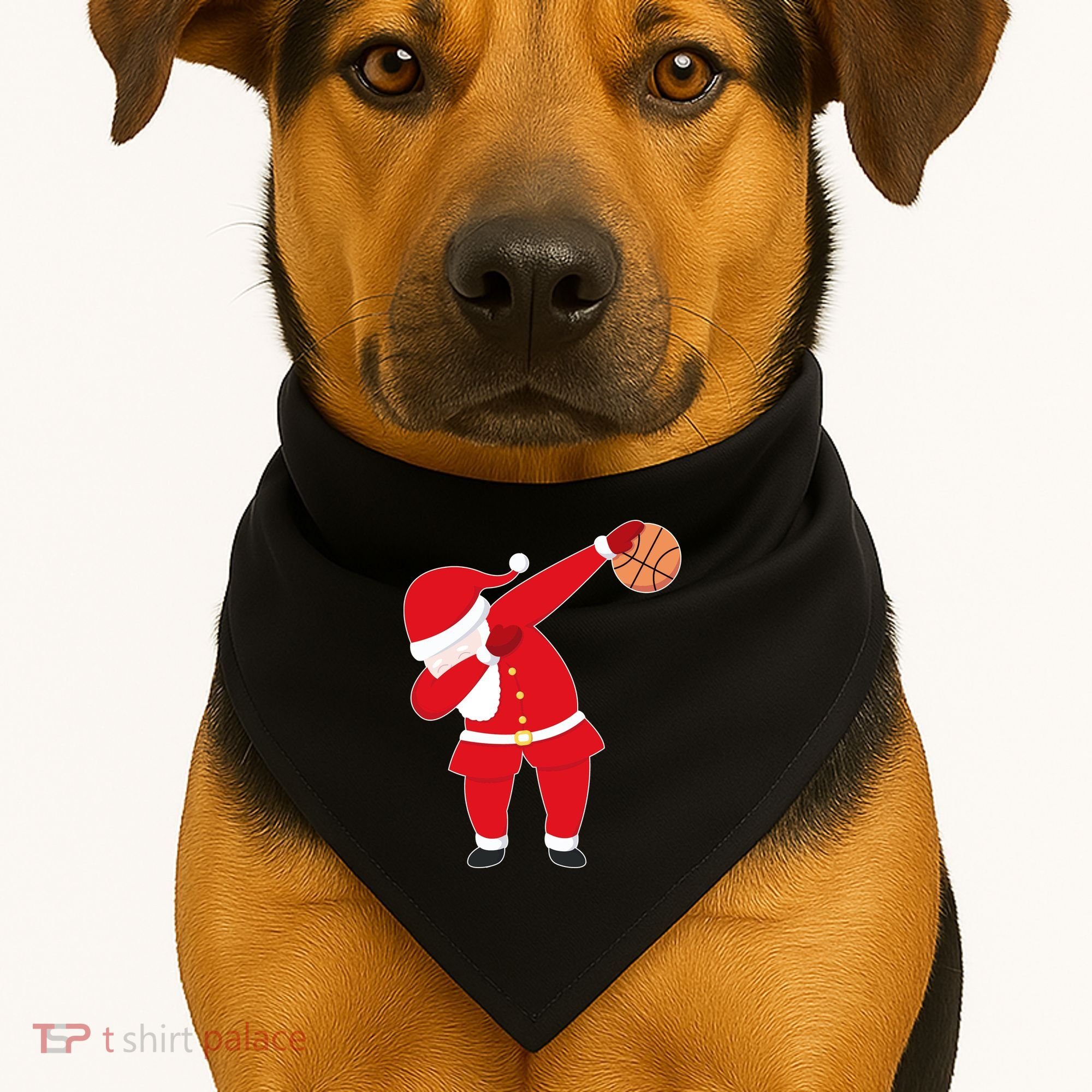 Basketball Dabbing Santa USA-Made Doggie Bandana