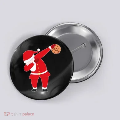 Basketball Dabbing Santa Button
