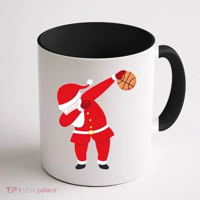 Basketball Dabbing Santa Coffee Mug back