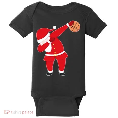 Basketball Dabbing Santa Baby Bodysuit