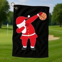 Basketball Dabbing Santa Golf Towel thumb 1