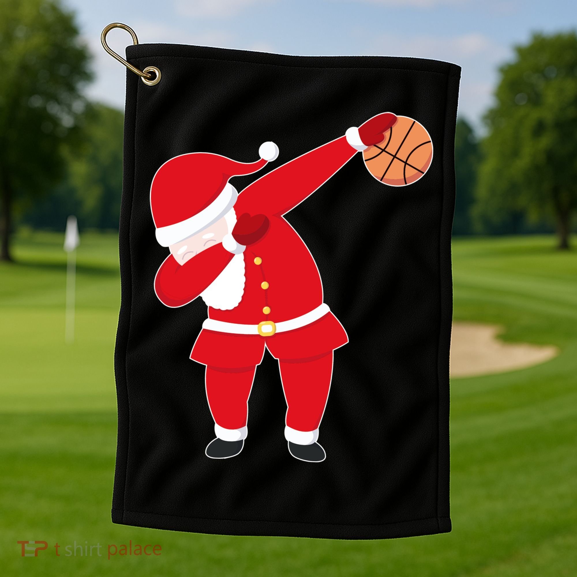 Basketball Dabbing Santa Golf Towel