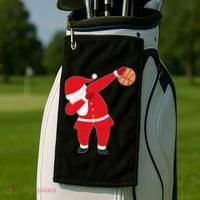 Basketball Dabbing Santa Golf Towel thumb 2