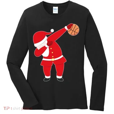 Basketball Dabbing Santa Women's Long Sleeve Shirt
