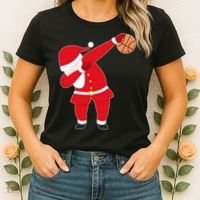 Basketball Dabbing Santa Women's T-Shirt thumb 2