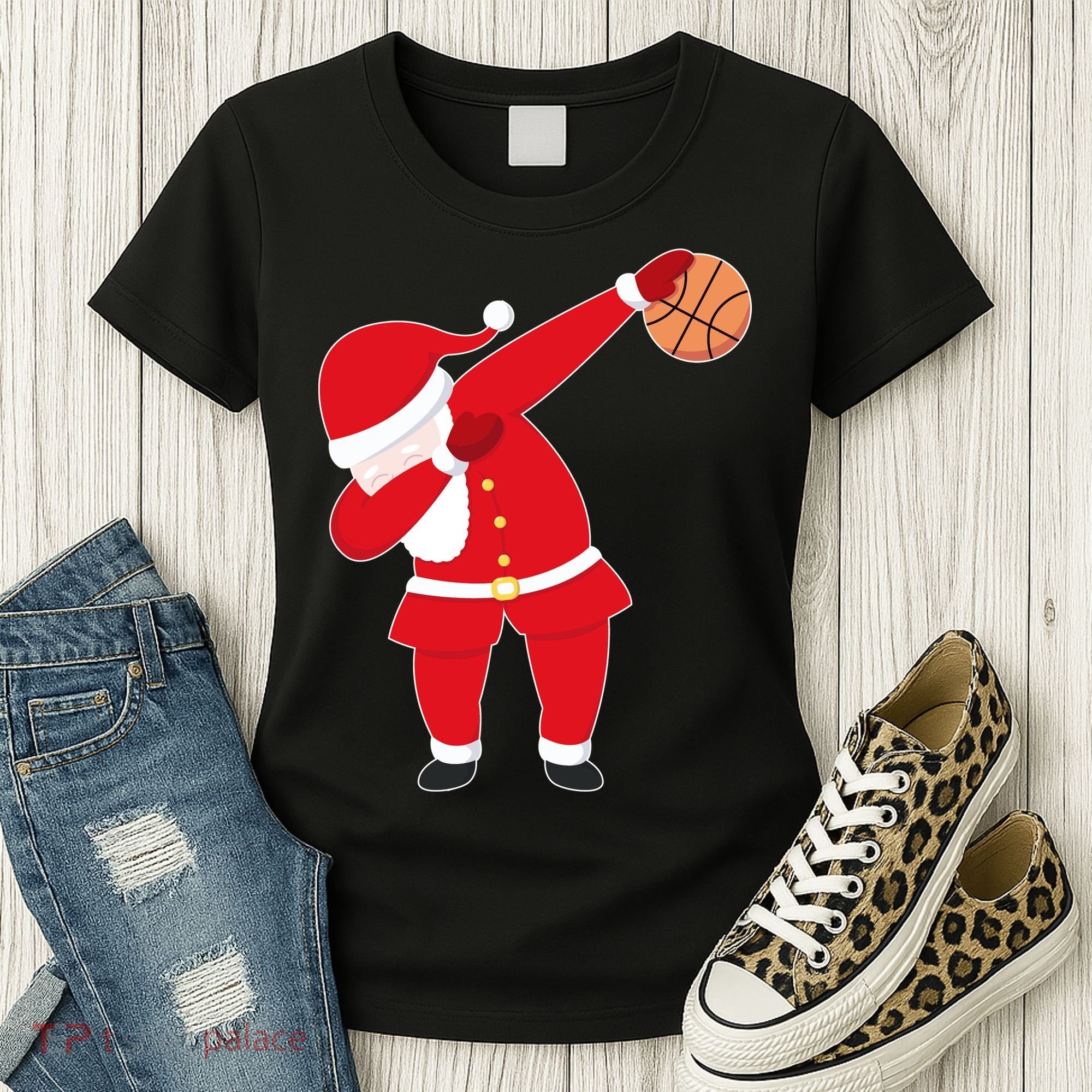 Basketball Dabbing Santa Women's T-Shirt