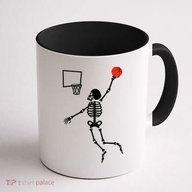 Basketball Dunking Skeleton Coffee Mug back