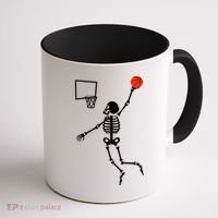 Basketball Dunking Skeleton Coffee Mug thumb 1