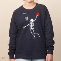 Basketball Dunking Skeleton Women's Sweatshirt thumb 0