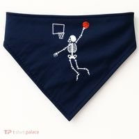 Basketball Dunking Skeleton USA-Made Doggie Bandana thumb 0