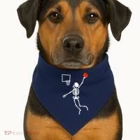 Basketball Dunking Skeleton USA-Made Doggie Bandana thumb 1