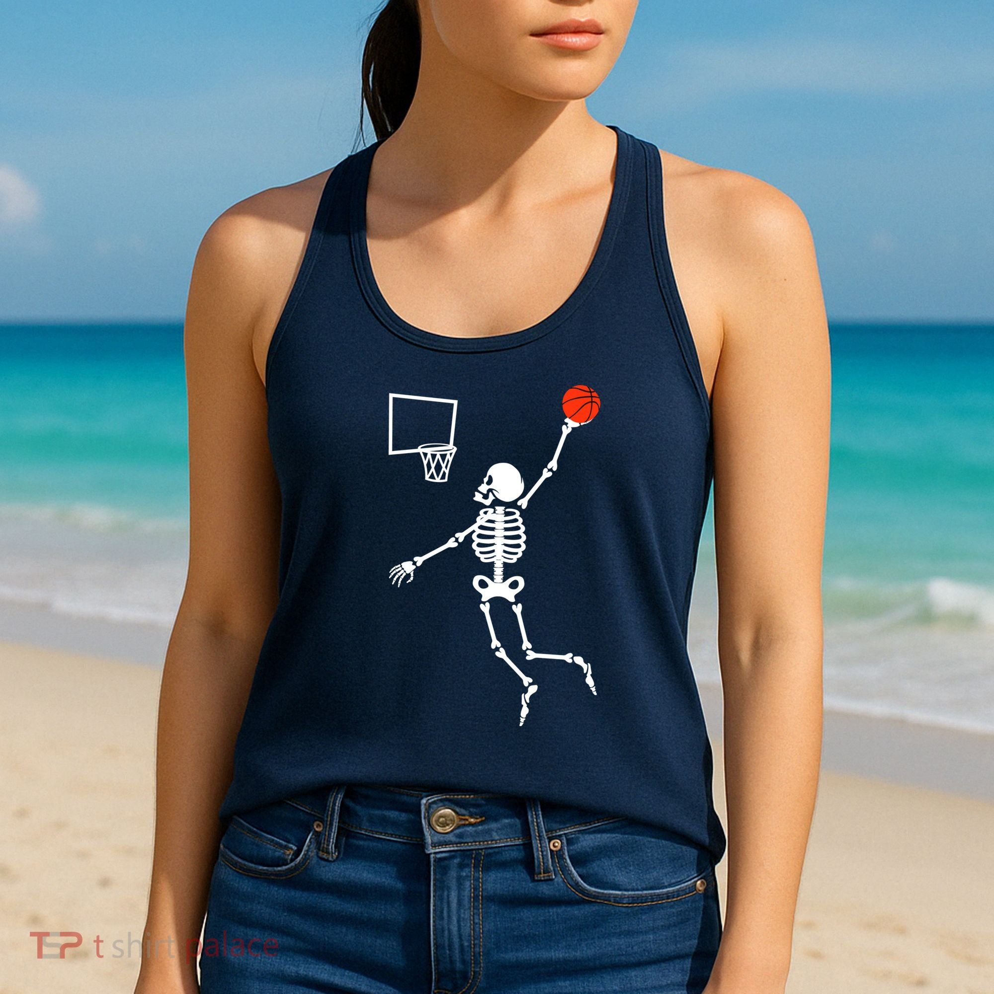 Basketball Dunking Skeleton Women's Tank Top