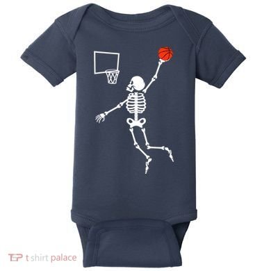 Basketball Dunking Skeleton Baby Bodysuit