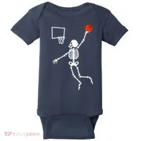 Basketball Dunking Skeleton Baby Bodysuit thumb 0