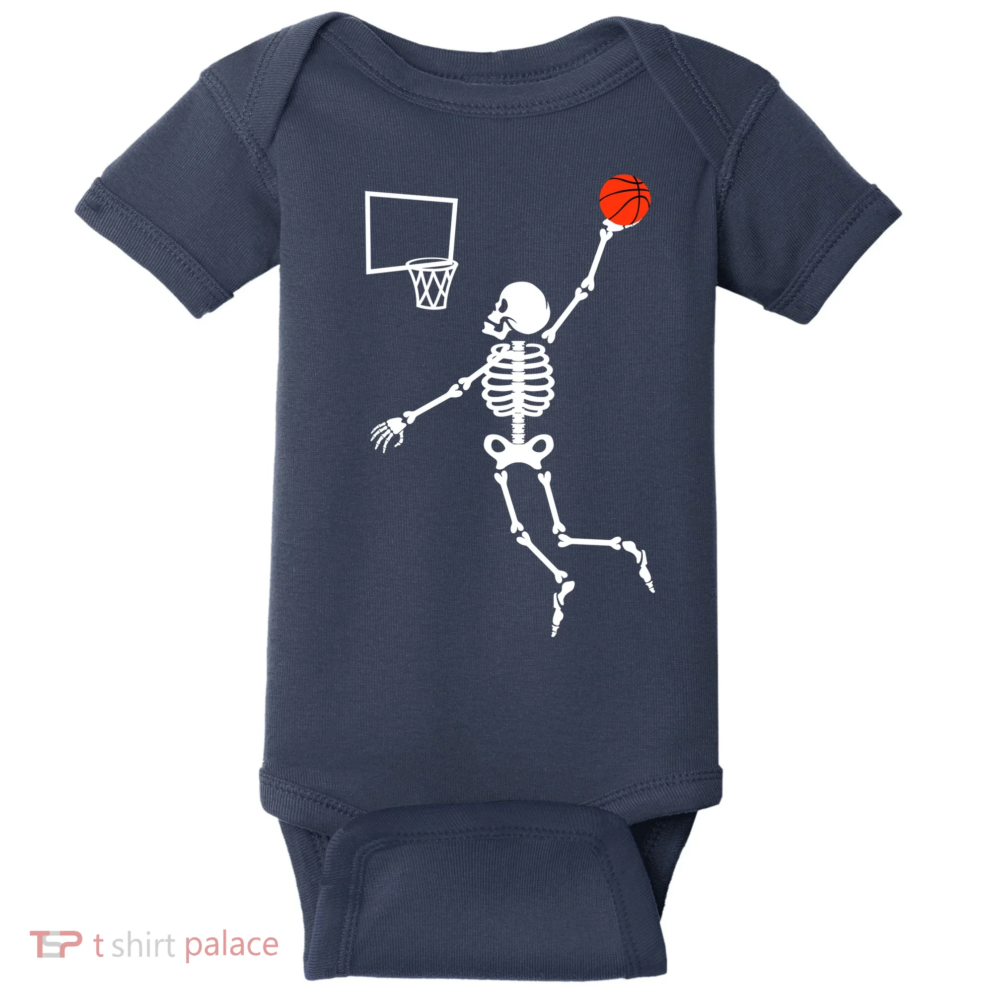 Basketball Dunking Skeleton Baby Bodysuit