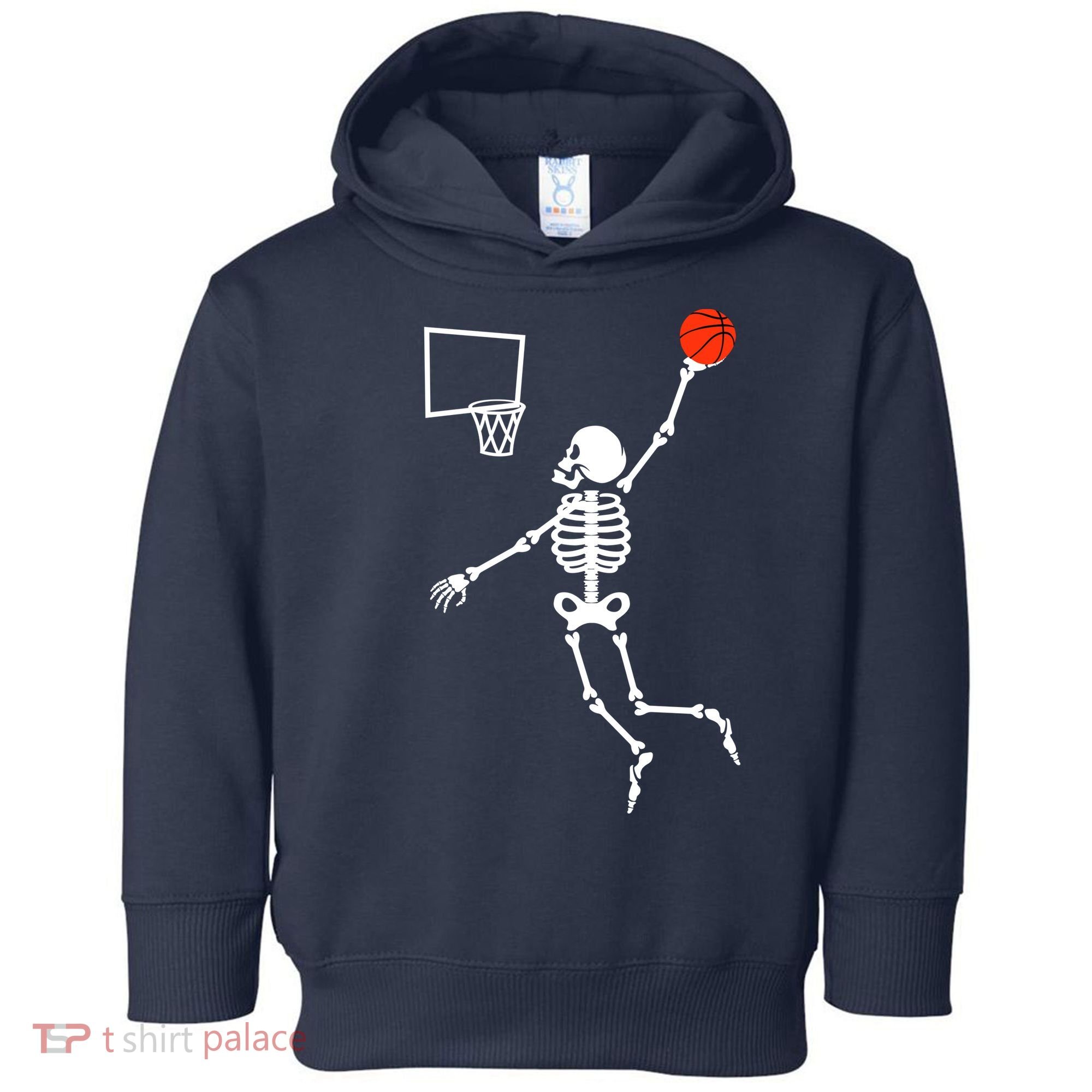 Basketball Dunking Skeleton Toddler Hoodie