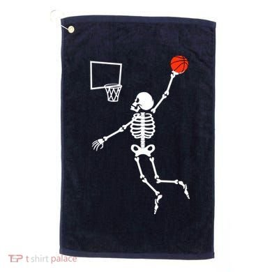 Basketball Dunking Skeleton Golf Towel