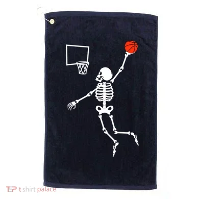 Basketball Dunking Skeleton Golf Towel